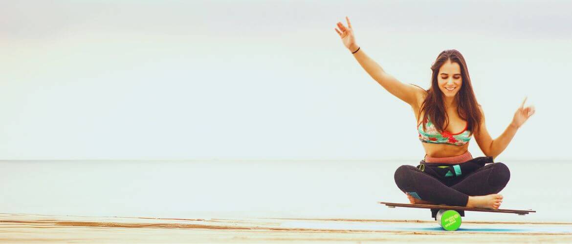 Balance Board beim Yoga